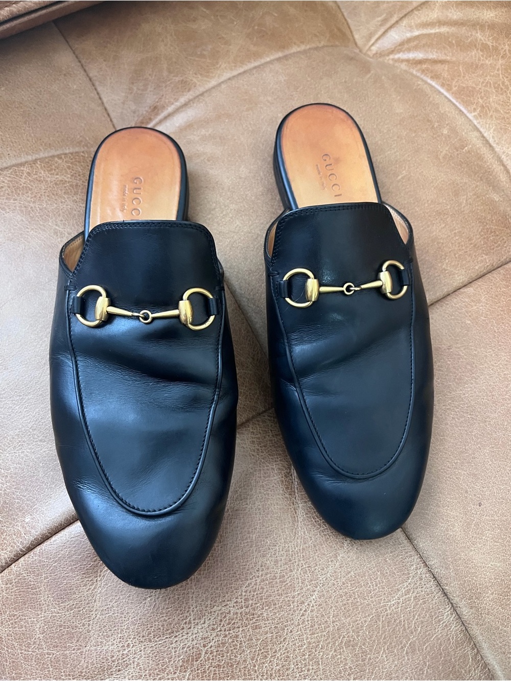 Gucci Black Leather Horsebit Backless Mules - Picture 3 of 7